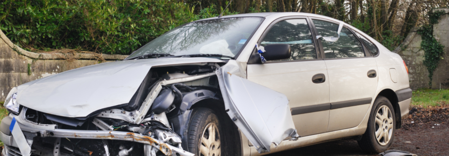 Car Wreck on the Side of the Road